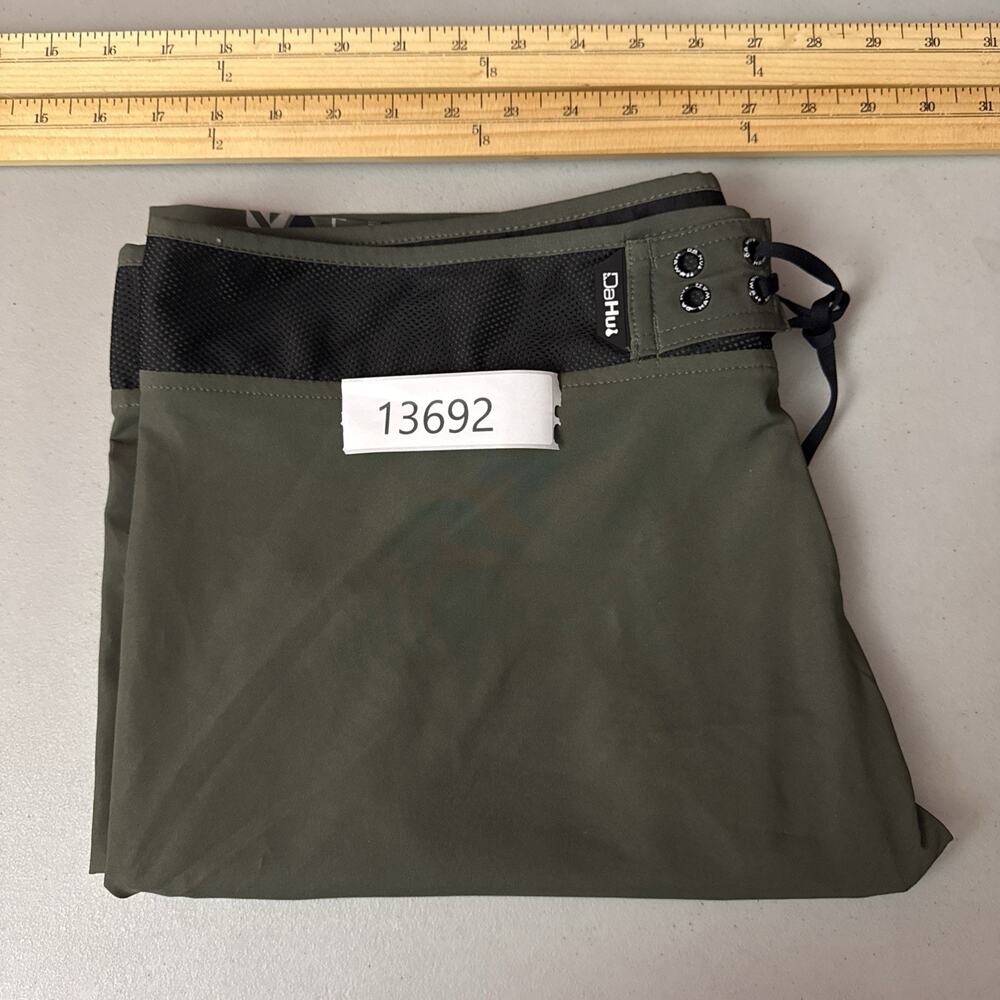 Da Hui Board Shorts Men’s Size 38 Olive Green Tribal Surf Swim - Picture 10 of 10
